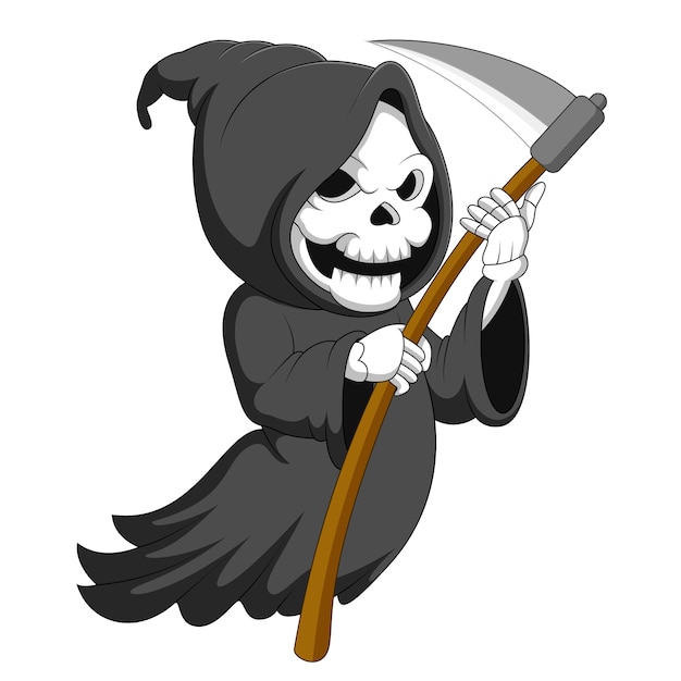 cute girl grim reaper cartoon we