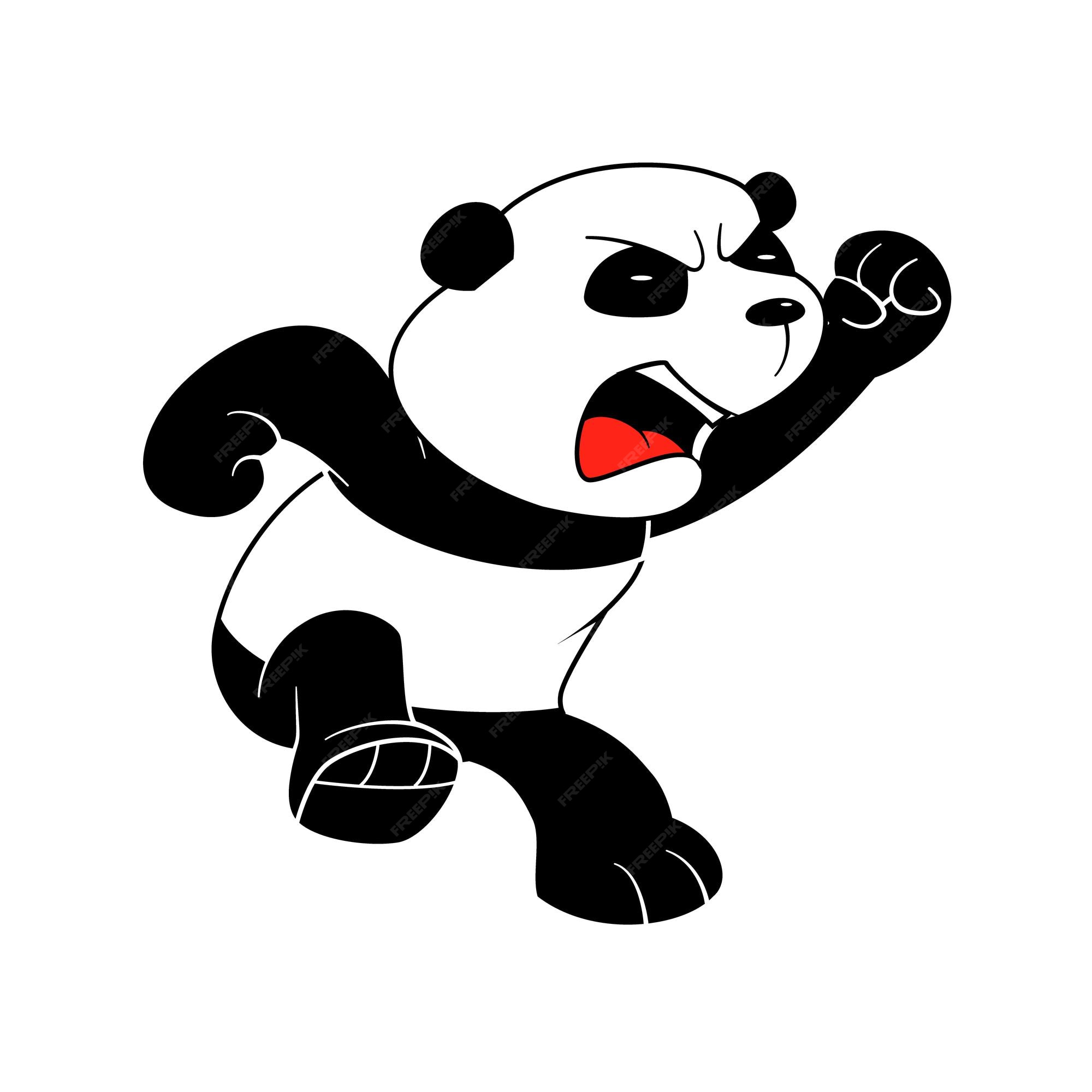 Premium Vector | Cute cartoon illustration angry panda isolated