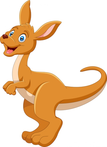 Premium Vector | A Cute Cartoon Kangaroo Illustration