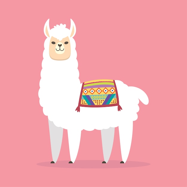 Premium Vector | Cute cartoon llama character design