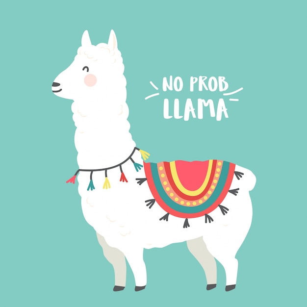 Cute cartoon llama design | Premium Vector