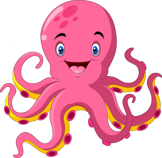Premium Vector | Cute cartoon octopus is smile