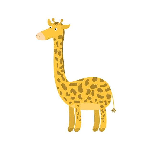 Premium Vector | Cute cartoon orange long neck smiling giraffe