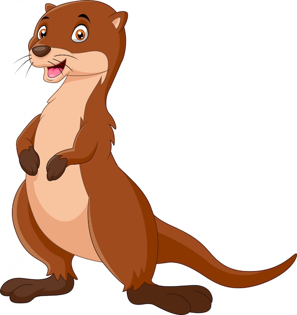 Premium Vector A Cute Cartoon Otter Posing