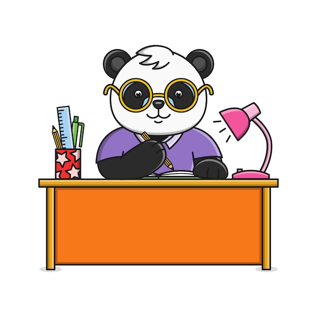 Download Free Cute Cartoon Panda Writing In A Notebook Premium Vector Use our free logo maker to create a logo and build your brand. Put your logo on business cards, promotional products, or your website for brand visibility.