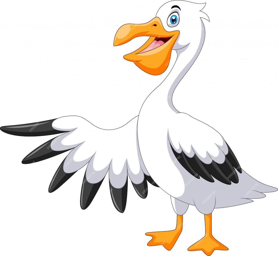 Premium Vector | A cute cartoon pelican waving