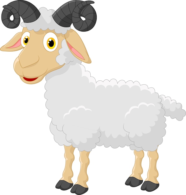 Download Cute cartoon sheep character | Premium Vector