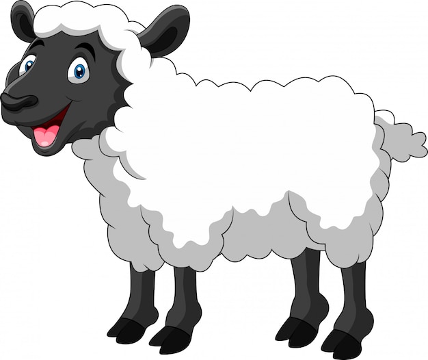 Download A cute cartoon sheep smile | Premium Vector