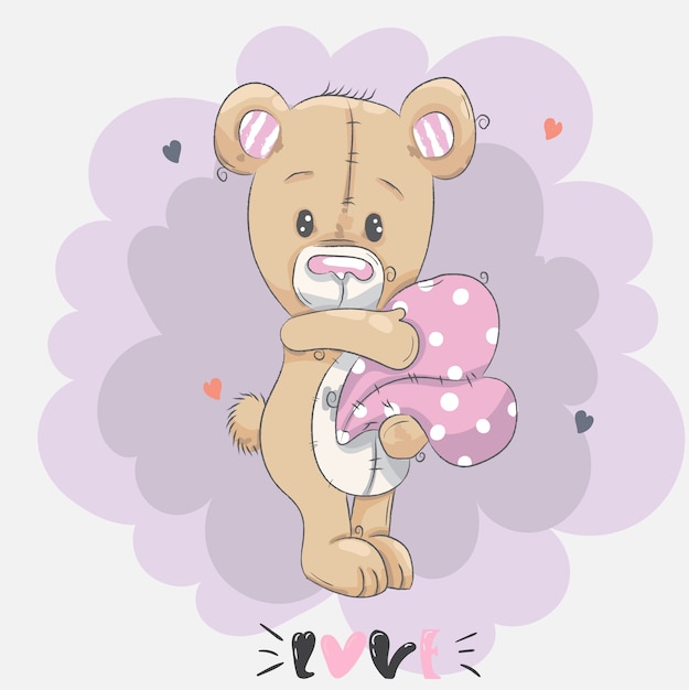 bear holding a heart