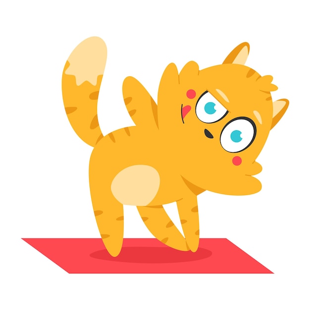 Premium Vector | Cute cat doing fitness exercise vector cartoon ...