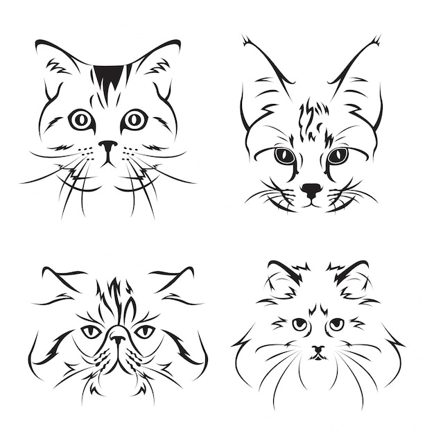 Free Free 131 Outline Cat Face Svg Free SVG PNG EPS DXF File