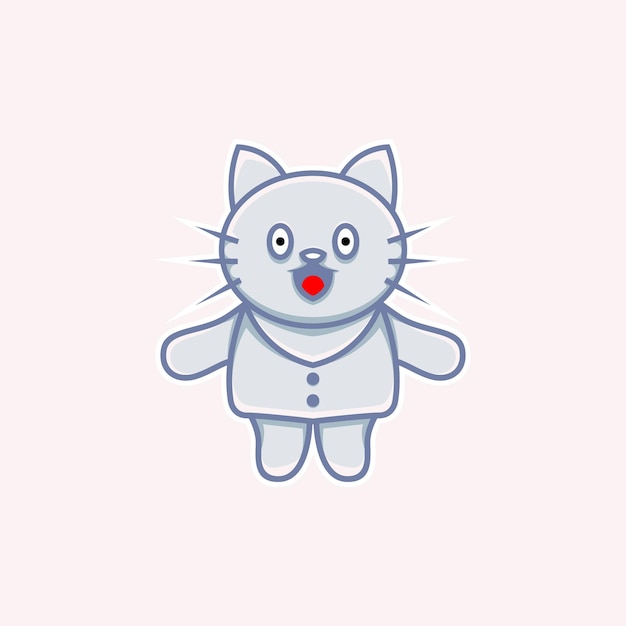 Premium Vector | Cute cat illustration wearing clothes in cartoon style