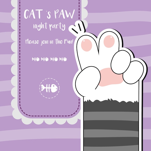 Premium Vector | Cute cat paws wallpaper vector illustration