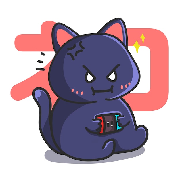 Premium Vector | Cute cat playing game
