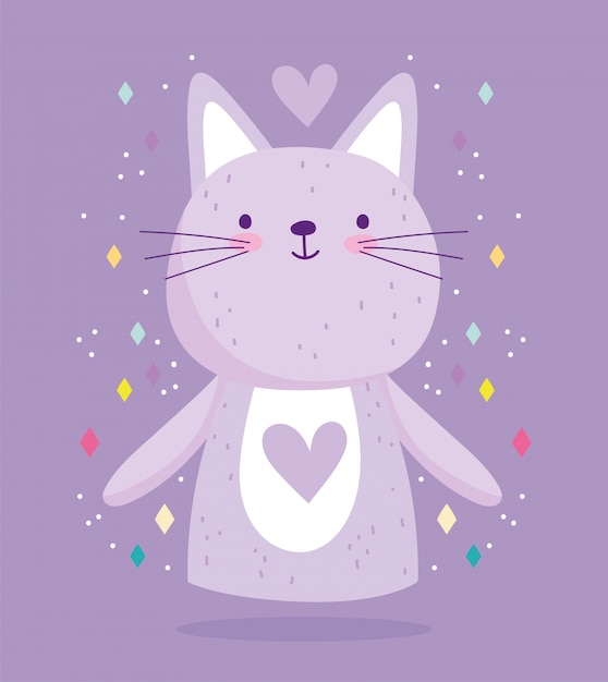 Premium Vector | Cute cat with hearts