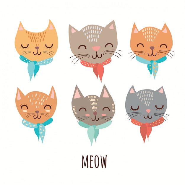 Download Cute cats | Free Vector