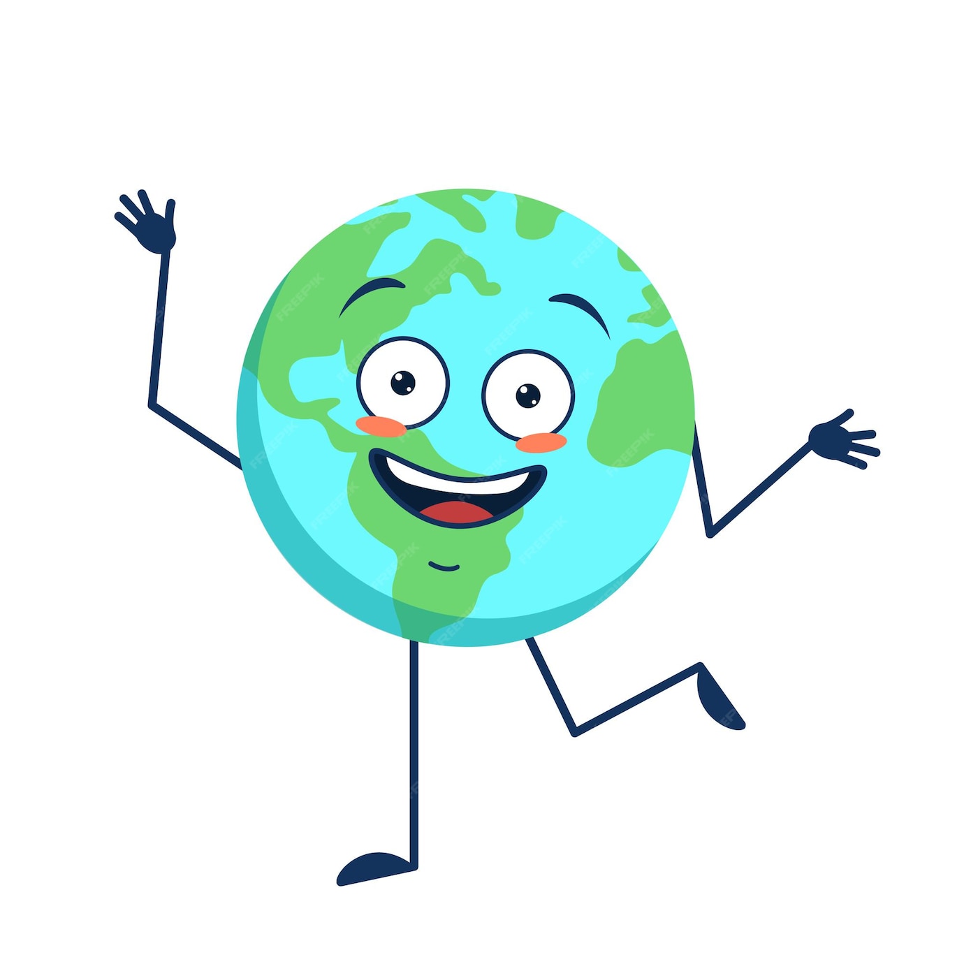 Premium Vector | Cute character cheerful and happy planet earth with ...