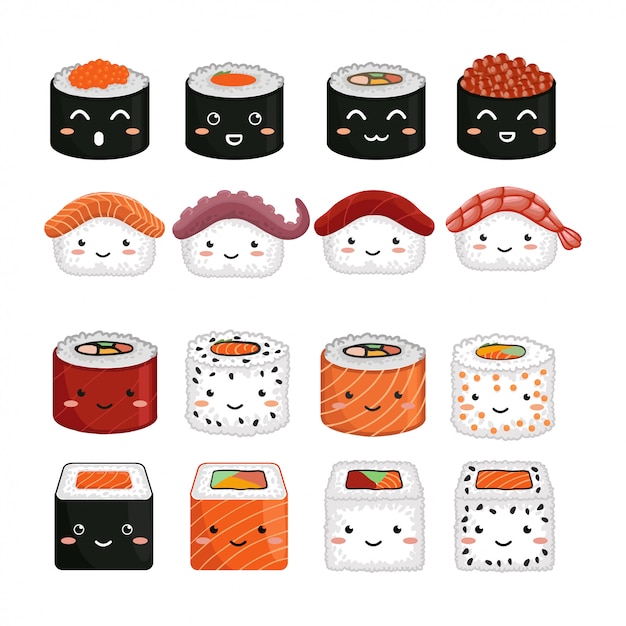 Premium Vector | Cute character sushi