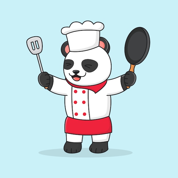 Panda chef. Панда повар. Панда повар вектор. Панда шеф повар. Панда повар с пирогом.