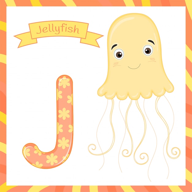 Download Premium Vector | Cute children animal alphabet j letter ...