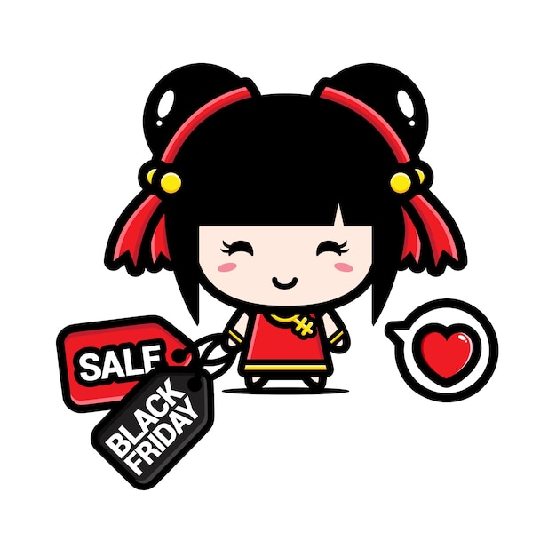 Premium Vector Cute Chinese Girl With Black Friday Discount