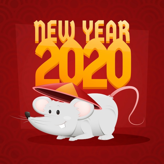 Free Vector | Cute chinese new year in flat design