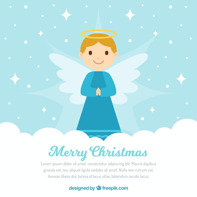 Download Cute christmas angel background Vector | Free Download