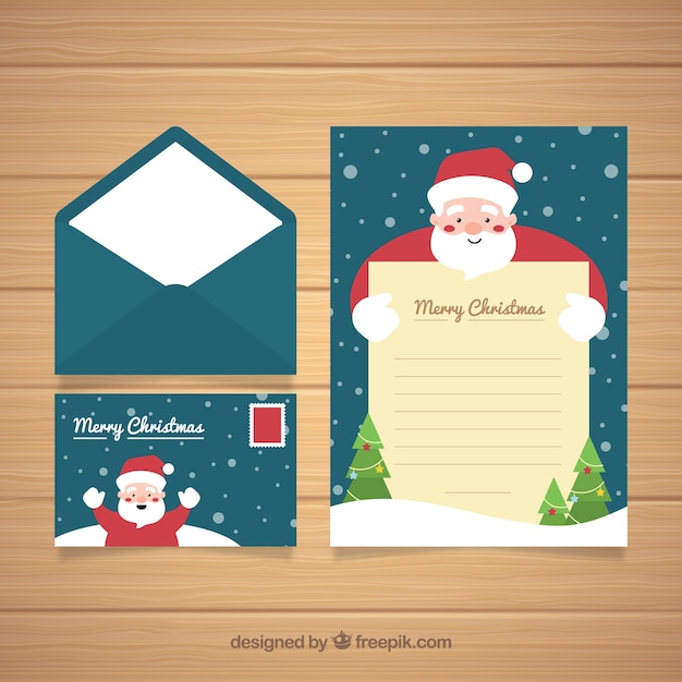 かわいいクリスマスカードと封筒 無料のベクター