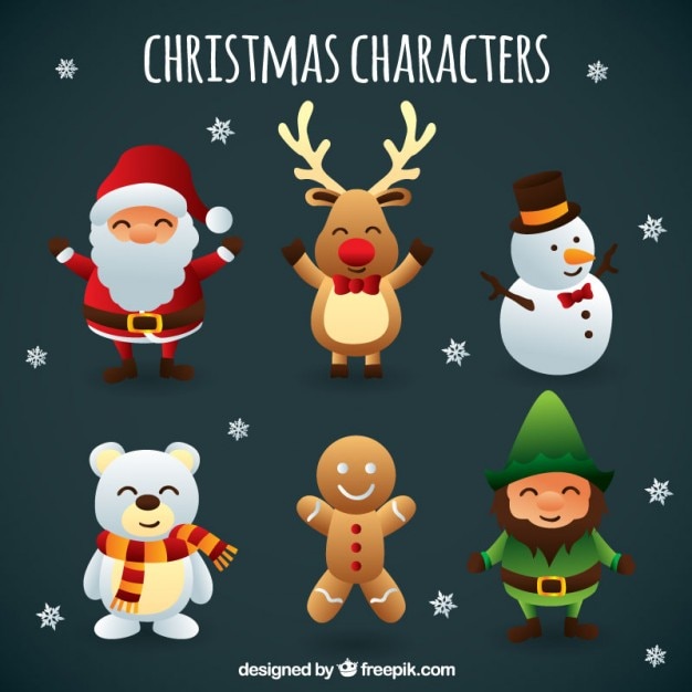 Download Download Vector Cute Christmas Characters Vectorpicker SVG Cut Files