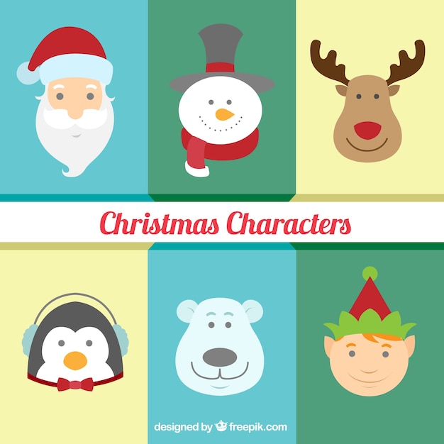 Download Cute christmas characters Vector | Premium Download