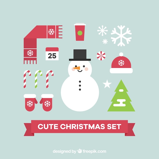 Download Download Vector Cute Christmas Elements Vectorpicker SVG Cut Files
