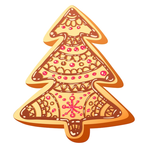 Download Cute christmas gingerbread cookie isolated | Premium Vector