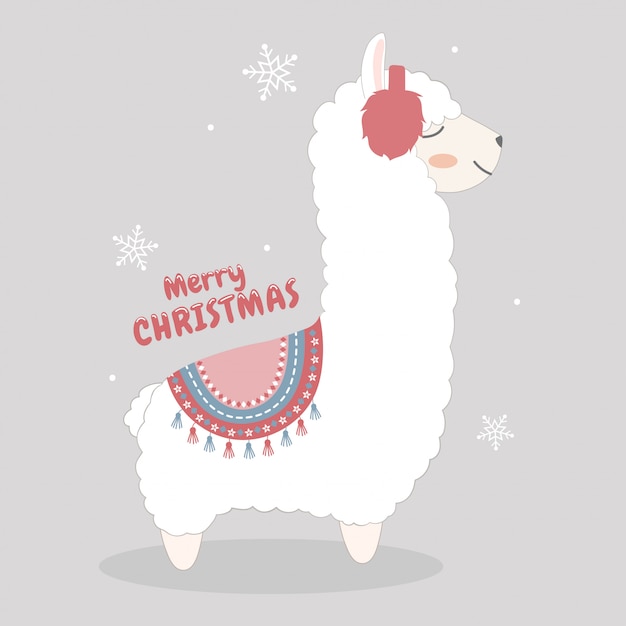 Download Premium Vector | Cute christmas llama