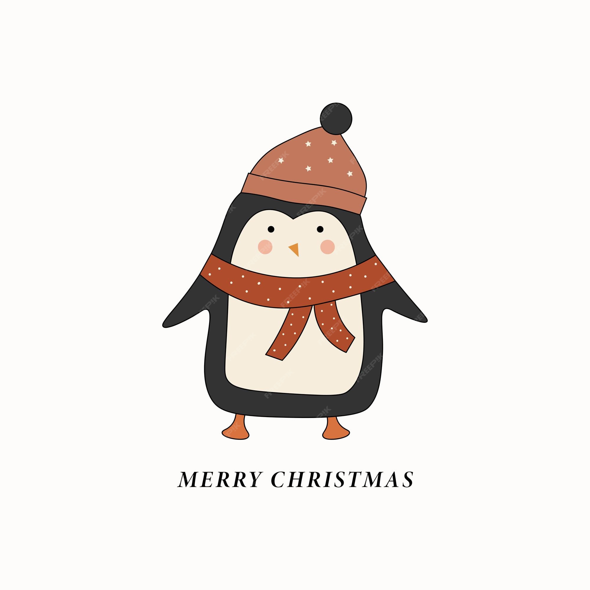 Premium Vector Cute christmas penguin illustration