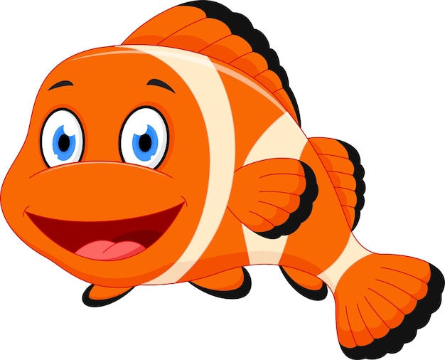 Download Cute clown fish cartoon | Premium Vector