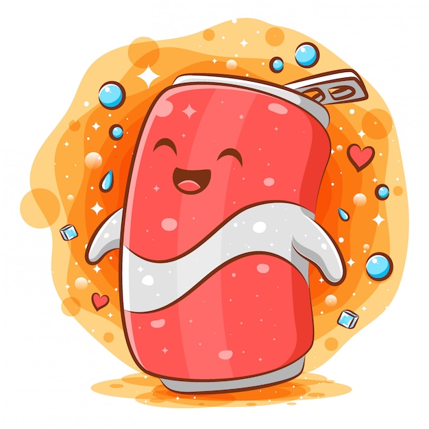 Premium Vector | Cute cola can cartoon kawaii mascot character