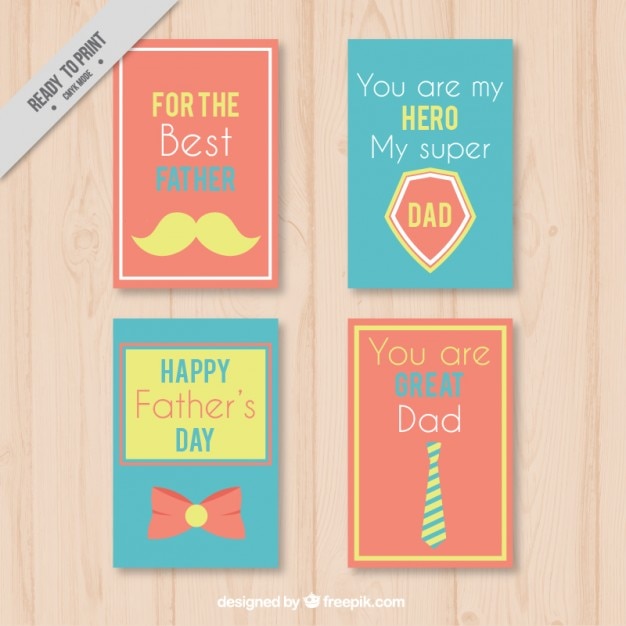 Cute collection of colored father\'s day\
card