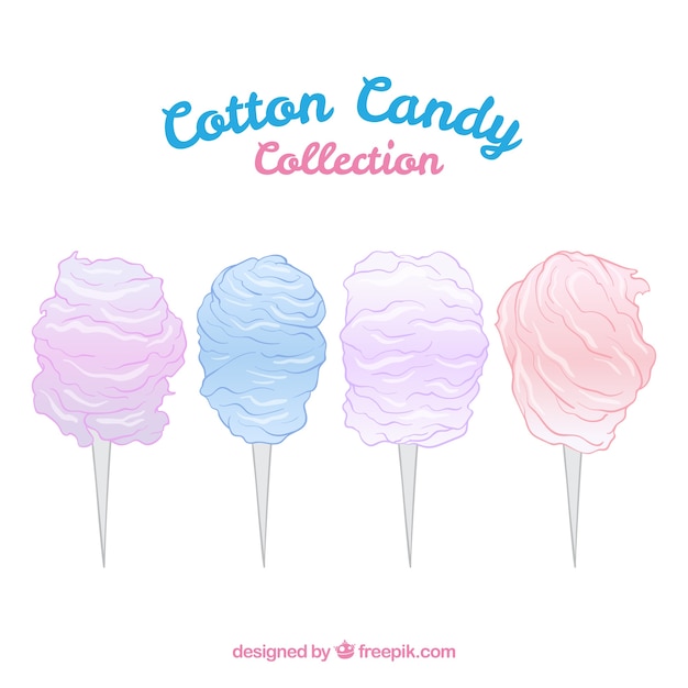 Cute collection of colorful cotton candy