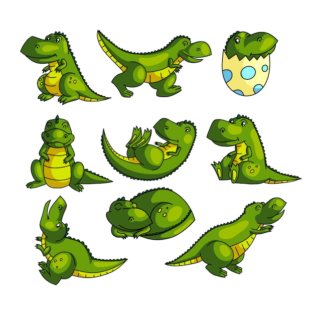 cute green dinosaur