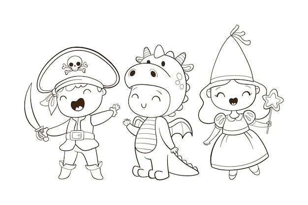 Premium Vector Cute Coloring For Kids With Fairytale