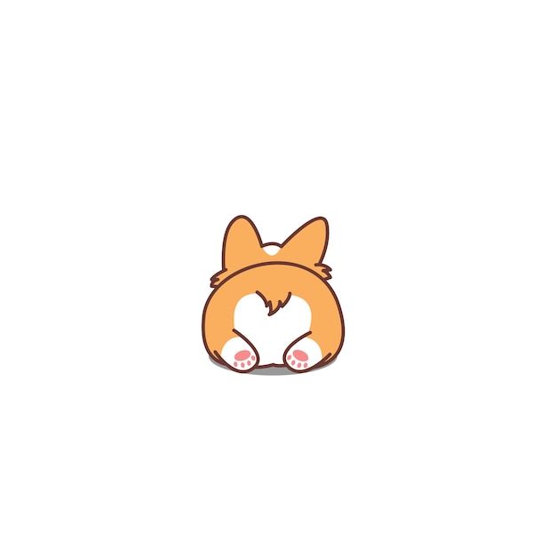 Premium Vector | Cute corgi butt