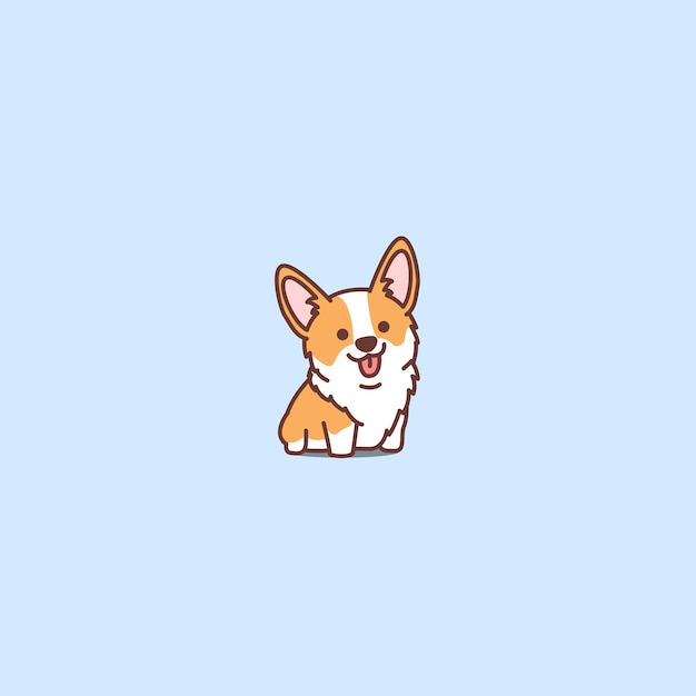 Premium Vector | Cute corgi puppy cartoon icon