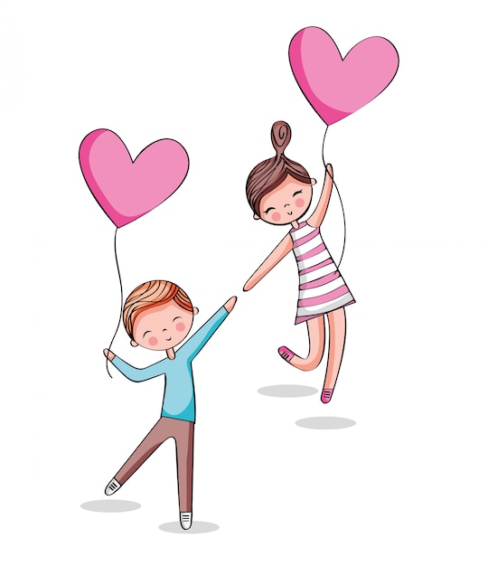 Download Cute couple cartoon | Premium Vector