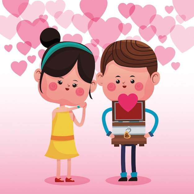 Premium Vector Cute Couple In Love Cartoons 