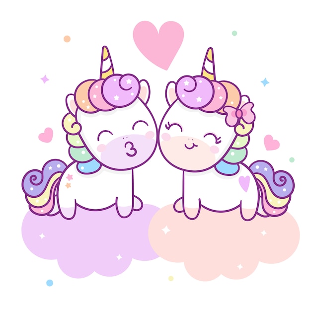 Premium Vector Cute Couple Unicorn Vector For Valentine Day 