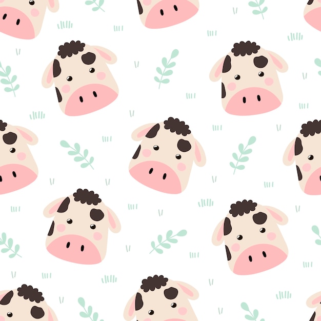 Download Cute cow seamless pattern | Premium Vector