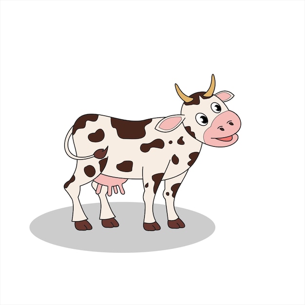 Premium Vector | Cute cow on white background