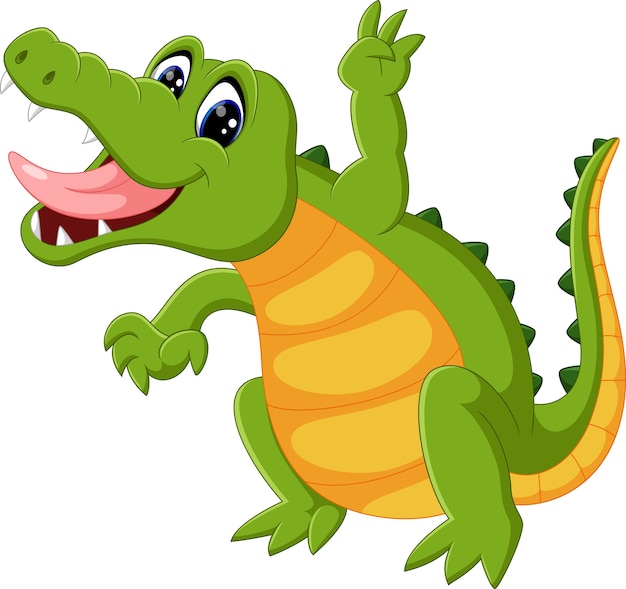 Cute crocodile cartoon Vector | Premium Download