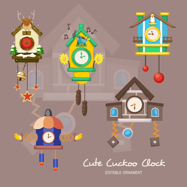 Premium Vector | Cute cuckoo clock