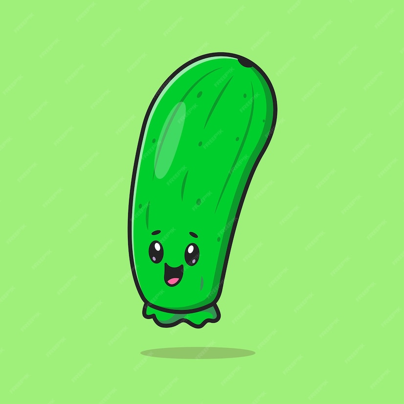 Free Vector | Cute cucumber smile cartoon vector icon illustration food ...